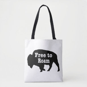 Bison vrij om te roamen tote bag