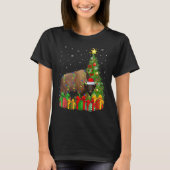 Bison   Xmas Holiday Santa Bison Christmas Tree T-shirt (Voorkant)