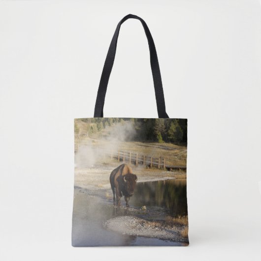 Bison Yellowstone Natuur | Fotografie van wilde di Tote Bag (Voorkant)