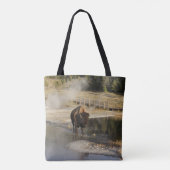 Bison Yellowstone Natuur | Fotografie van wilde di Tote Bag (Achterkant)