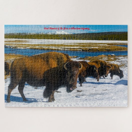 Bison Yellowstone Wyoming. Jigzaag Puzzle Legpuzzel (Horizontaal)