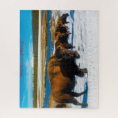 Bison Yellowstone Wyoming. Kerstgroetings Jig Legpuzzel (Verticaal)