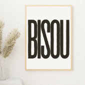 "Bisou" Kus in Frans Wit en Zwart Print