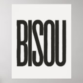 "Bisou" Kus in Frans Wit en Zwart Print (Voorkant)