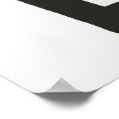 "Bisou" Kus in Frans Zwart Typografie Print (Hoek)