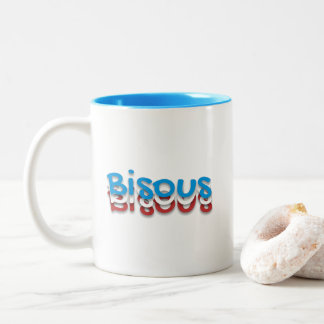 Bisous (kisses) tweekleurige koffiemok
