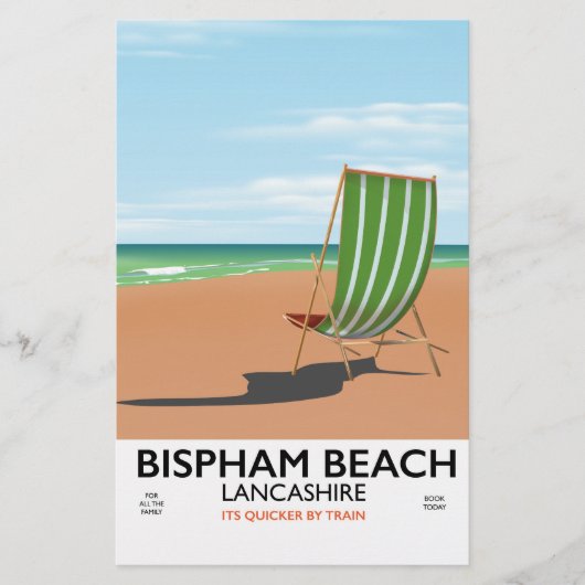 Bispham Beach Lancashire poster aan zee Briefpapier (Voorkant)