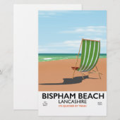 Bispham Beach Lancashire poster aan zee Briefpapier (Voorkant / Achterkant)