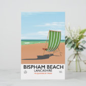 Bispham Beach Lancashire poster aan zee Briefpapier (Staand voorkant)