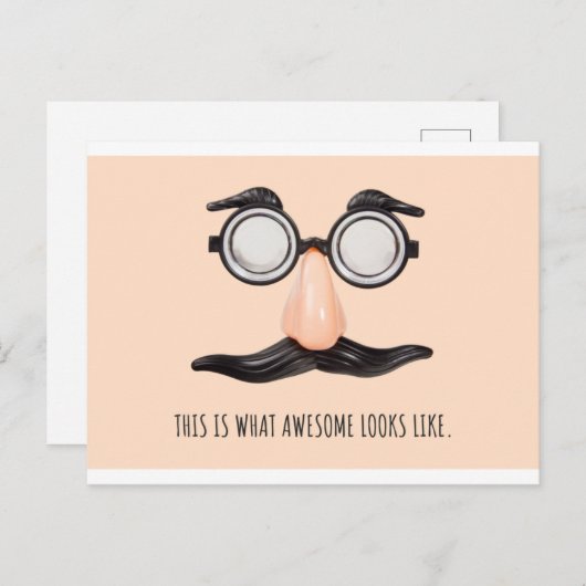 Bisque Bril Grappige Briefkaart (Voorkant / Achterkant)