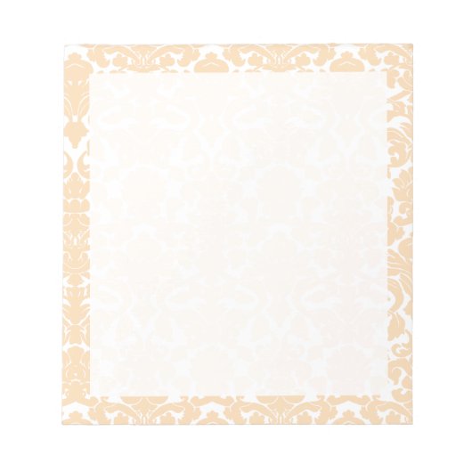 Bisque Color Damask Patroon Notitieblok (Voorkant)