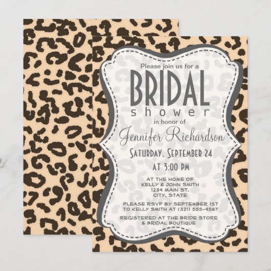 Bisque Color Leopard Animal Print Kaart (Voorkant / Achterkant)