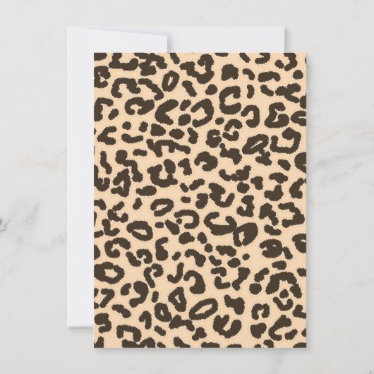 Bisque Color Leopard Animal Print Kaart (Achterkant)