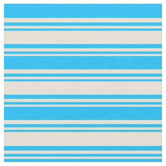 Bisque en Deep Sky Blue Stripes Stof (Close Up)