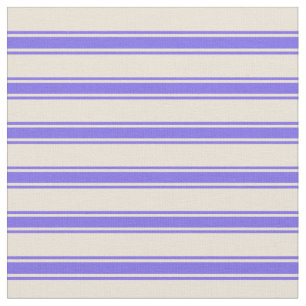 Bisque en Middelgrote Blauwe Lijnen Stof