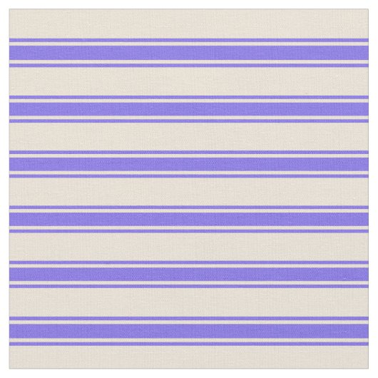 Bisque en Middelgrote Blauwe Lijnen Stof (Close Up)