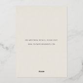 Bisque | Floral Diamond Folie Save the Date Card Folie Uitnodiging (Achterkant)