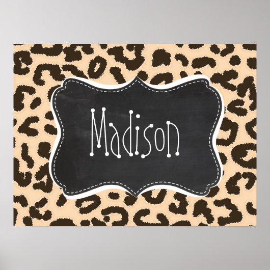 Bisque kleurenluipaard afdrukken; Retro-alkboard Poster (Voorkant)