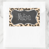 Bisque kleurenluipaard afdrukken; Retro-alkboard Rechthoekige Sticker (Tas)