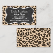 Bisque kleurenluipaard afdrukken; Retro-alkboard Visitekaartje (Voorkant / Achterkant)