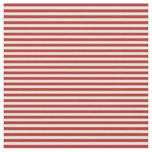 Bisque & Red Striped/Lined Pattern Stof (Close Up)