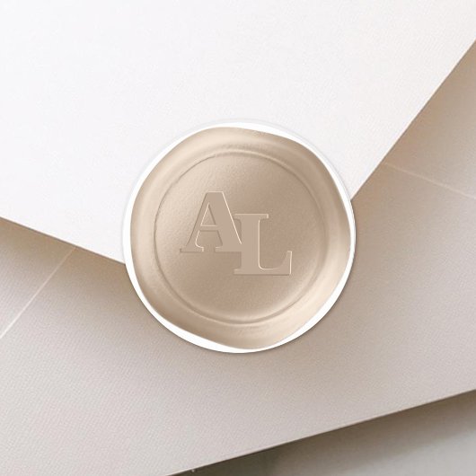Bisque Sand Wax Seal Monogram Bruiloft Stickers