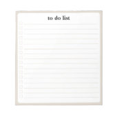 Bisque To Do List Minimalist Teacher Organizer Notitieblok (Voorkant)