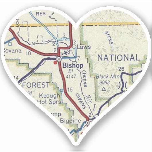  Bisschop California Map Sticker (Voorkant)