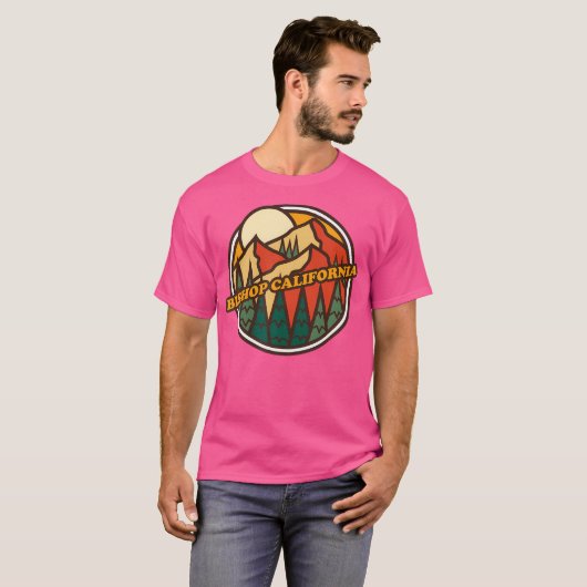  bisschop California Mountain Hiking Souvenir T-shirt (Voorkant volledig)