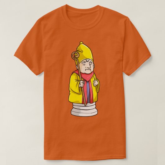 Bisschop Chess-stuk op Chess T-shirt (Design voorkant)