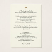 Bisschop Jubileum van de wijding Jezus Visitekaartje (Achterkant)