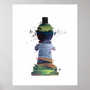 Bisschop - Schaak - Kunst Poster