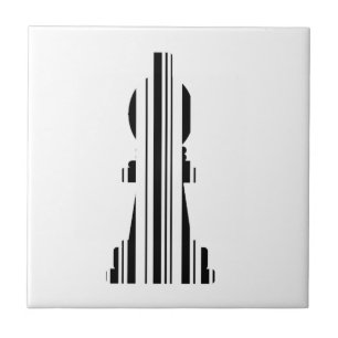 BISSCHOP SCHAAKSTUK BAR CODE Bisschoppen Barcode Tegeltje