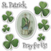 Bisschop St. Patrick Shamrocks Religieus Sticker (Voorkant)