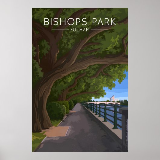 Bisschoppen Park Fulham Londen Reisposter Poster (Voorkant)