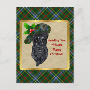 Bisset Clan Badge & Tartan Kerstmis Briefkaart