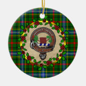 Bisset Clan Badge & Tartan Persoonlijke mas Keramisch Ornament (Voorkant)