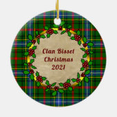Bisset Clan Badge & Tartan Persoonlijke mas Keramisch Ornament (Achterkant)
