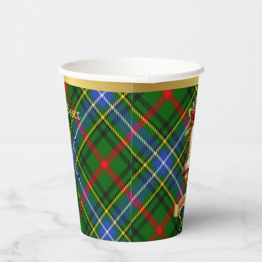 Bisset Gepersonaliseerde Tartan Kerstmis Papieren Bekers (Rechts)