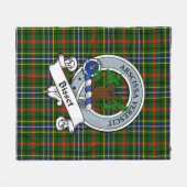 Bisset Pattern Clan Badge Tartan Pset Fleece Deken (Voorkant (Horizontaal))