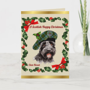 Bisset Scottie Dog Gepersonaliseerde Xmas Kaart