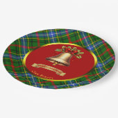Bisset Tartan Gepersonaliseerde Kerstmis Papieren Bordje (Gekanteld)