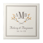 Bissful Branches Monogram Tile Tegeltje (Voorkant)