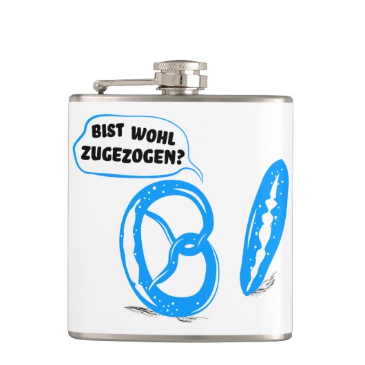 Bist wohl zugezogen heupfles (Voorkant)