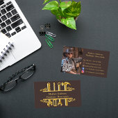 Bister bruin goud gereedschap huis reparaties foto visitekaartje