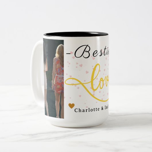 Bisties Love Coffee Mok - Schattigee Beste Vriende (Voorkant links)