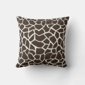 Bistre Brown Giraffe Animal Print Kussen (Achterkant)