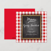 Bistro Chalkboard Party Uitnodiging (Voorkant / Achterkant)