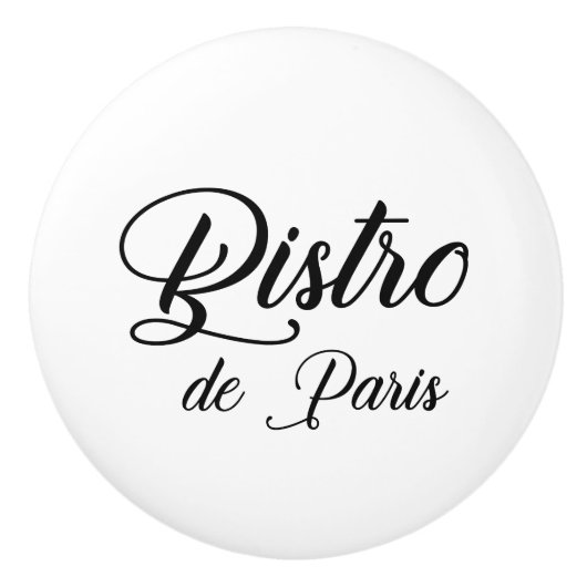 Bistro de Paris  Sign Drawer Pull Keramische Knop (Voorkant)