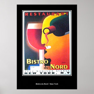 Bistro Du Nord New York Art Deco poster